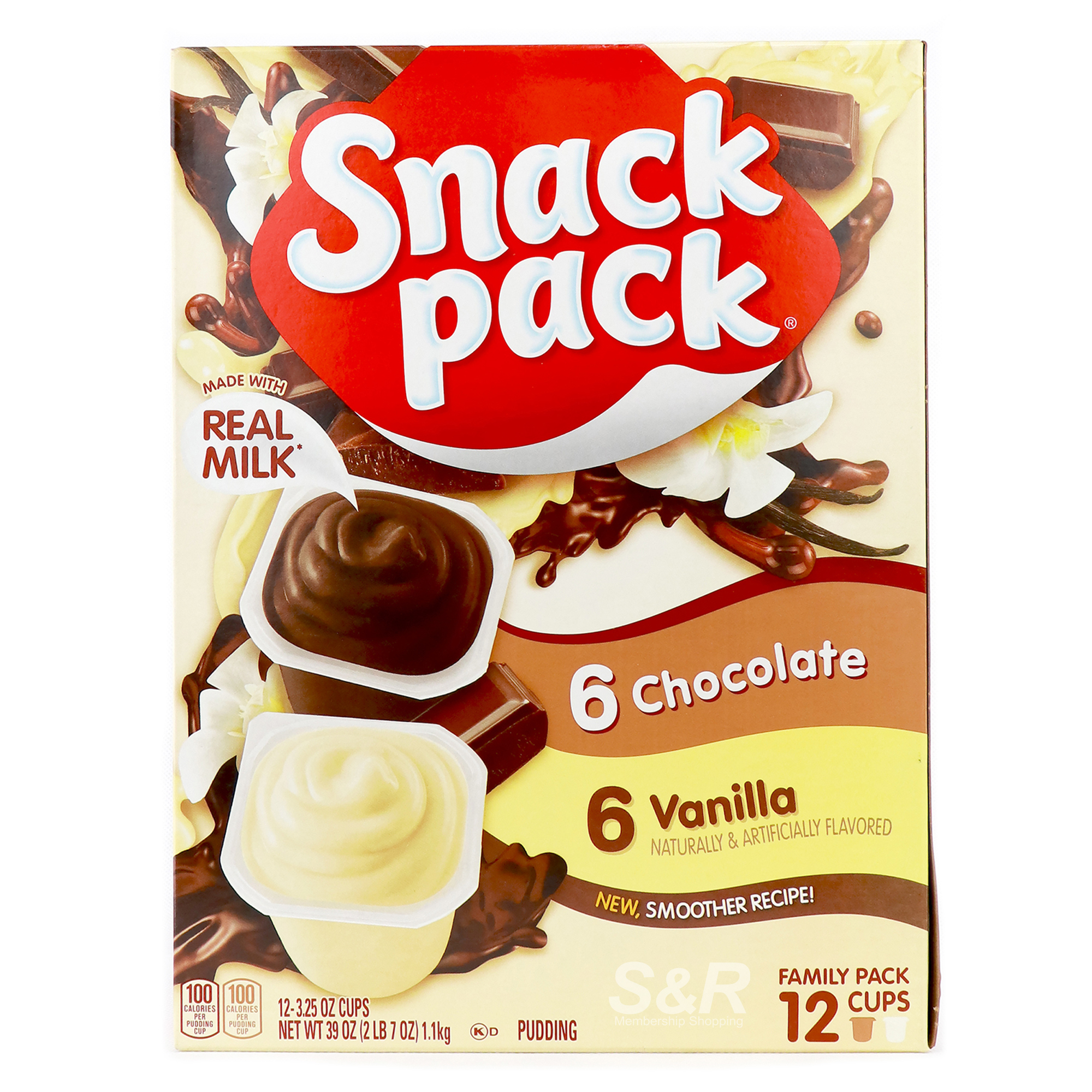 Snack Pack Pudding Chocolate and Vanilla 12 cups Snack Pack Pudding Chocolate and Vanilla 12 cups